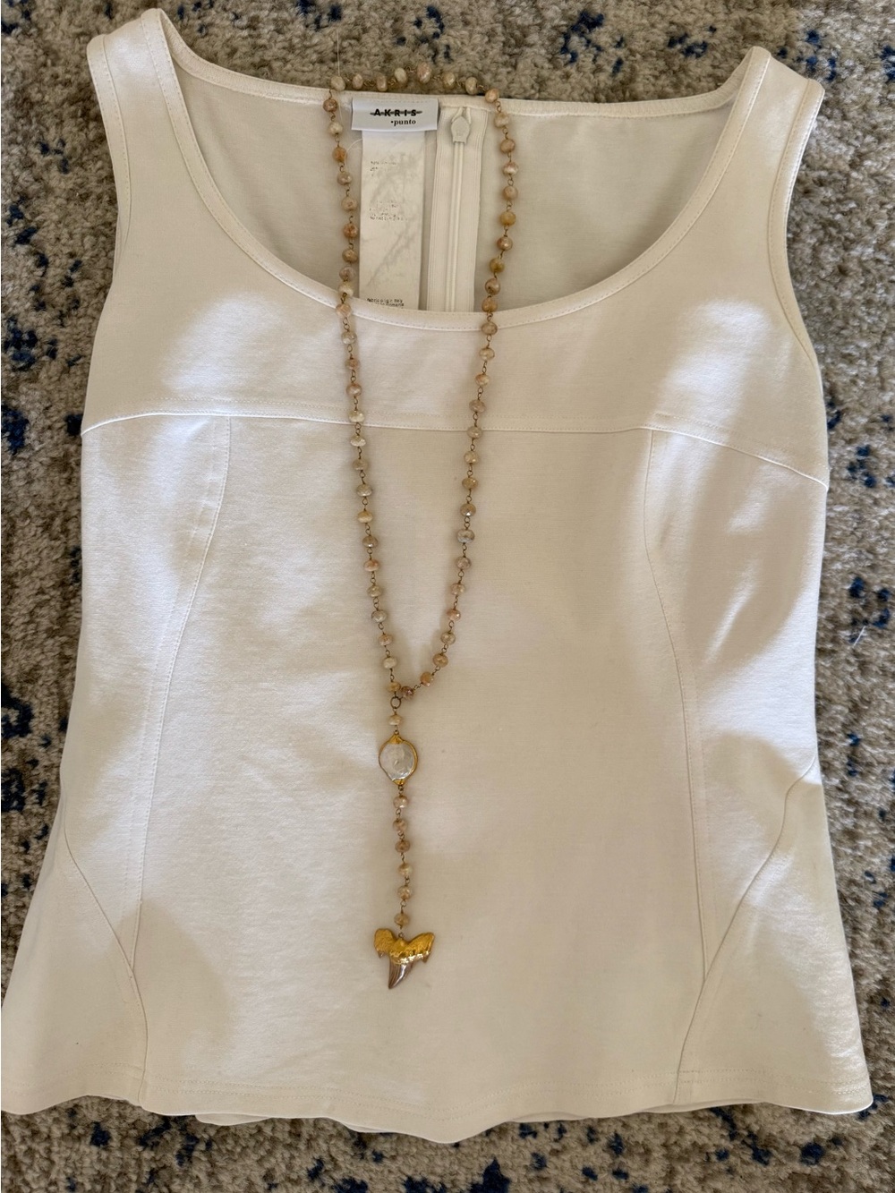 Akris Punto Cream Sleeveless Top